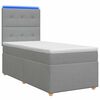 vidaXL Ł&oacute;żko z box spring LED z materacem jasnoszary 90 x 190 cm