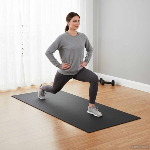 vidaXL Mata ochronna do sportu Czarny 150 x 75 x 0,6 cm PVC