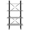 vidaXL 4-poziomowy regał na książki, szarość betonu, 80x30x140 cm