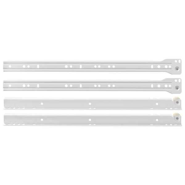 vidaXL Prowadnica szuflady 2 pcs Biały 400 mm Stal