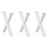 vidaXL Nogi do stołu jadalnego w kształcie litery X 3 szt. Białe 80x(72-73) cm Stal