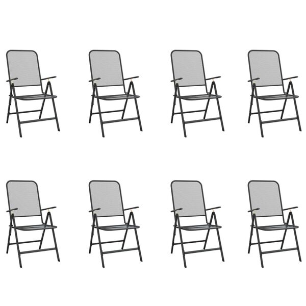 vidaXL 9-cz. zestaw mebli ogrodowych, antracytowy, metalowa siatka