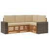 vidaXL Zestawy sof z poduszką 4 pcs Lite Drewno Akacji