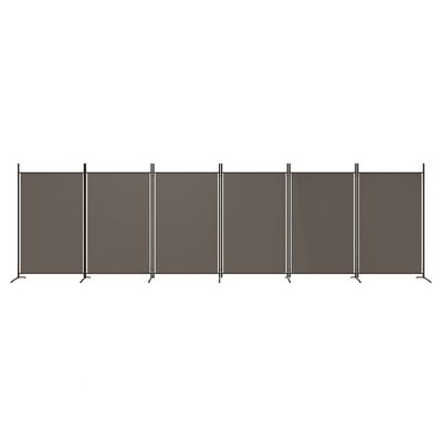vidaXL Parawan 6-panelowy, antracytowy, 520x180 cm, tkanina