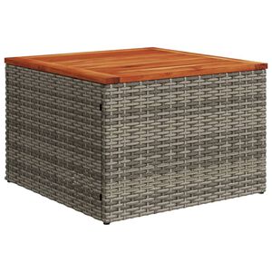 vidaXL St&oacute;ł ogrodowy, szary, 55x55x37 cm, rattan PE i drewno akacjowe