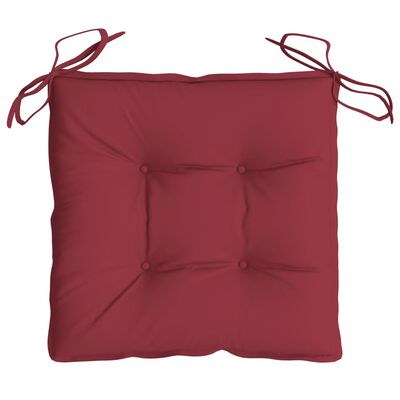 vidaXL Poduszki na krzesła 4 szt., winna czerwień, 50x50x7 cm, tkanina