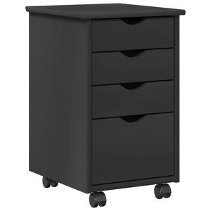 vidaXL Rolkowa szafka Szary 34 x 39 x 56 cm Lite drewno sosnowe