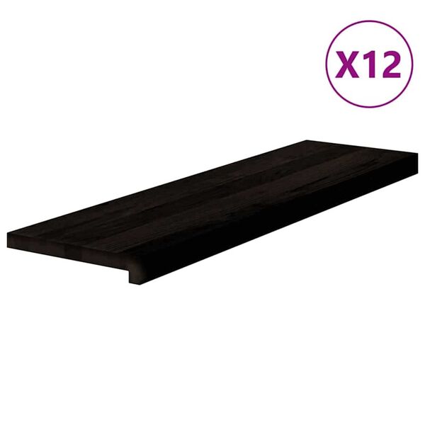 vidaXL Stopnie schodowe 12 szt. brązowe 90x25x2 cm lite drewno dębowe