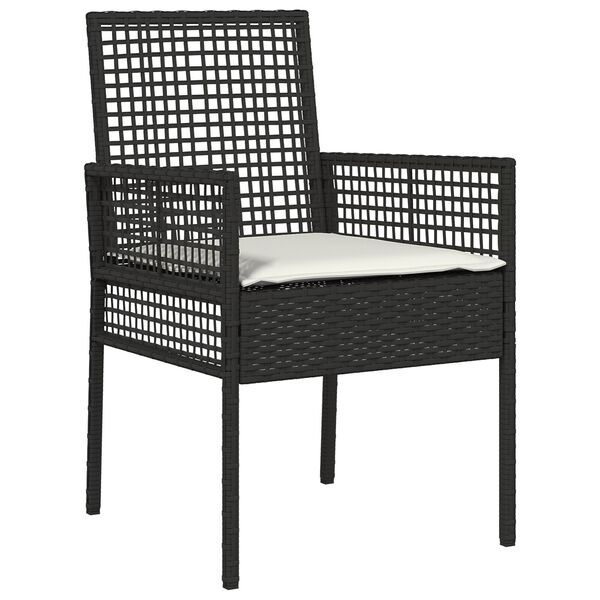 vidaXL Krzesło Ogrodowe 2 pcs Czarny 55 x 53 x 85 cm polirattan