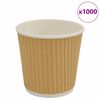 vidaXL Papierowe kubki, 1000 szt., 4oz, 100ml, brązowy