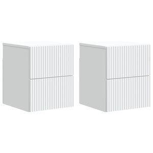 vidaXL Wisząca Szafka Nocna 2 szt. Biały 33 x 34,5 x 40 cm