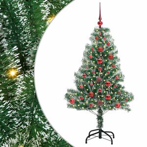 vidaXL Sztuczna choinka z śnieżnym pokryciem z lampkami LED 120 cm