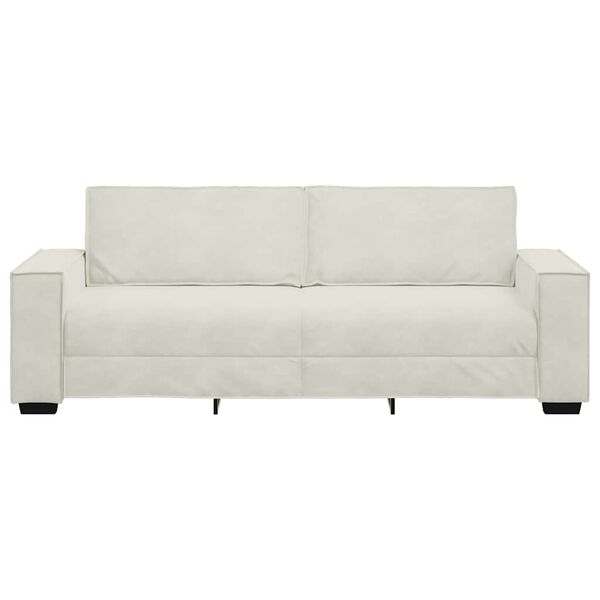 vidaXL Sofa 3-osobowa, kremowy, 220x78x84 cm, tapicerowana aksamitem