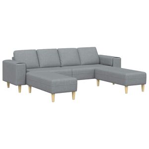 vidaXL Sofa do salonu 3 pcs Jasnoszary Poliester