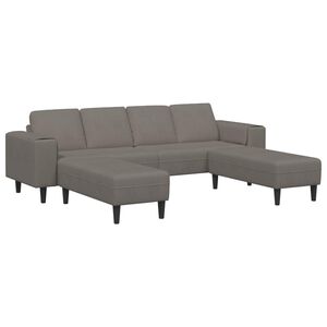 vidaXL Sofa z poduszką Jasnoszary 250 x 188 x 76 cm Tkanina sztruksowa