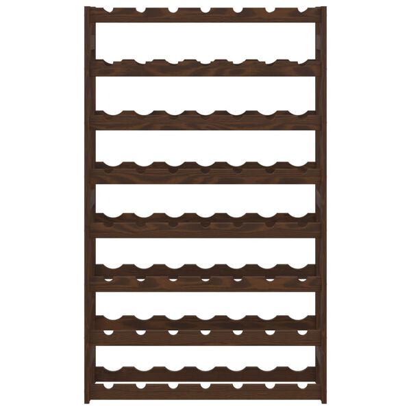 vidaXL Stojak na 56 butelek wina, brązowy, lite drewno sosnowe