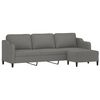 vidaXL 3-osobowa sofa z podn&oacute;żkiem, ciemnoszara, 210 cm, tkaniną