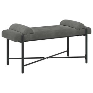 vidaXL Ławka z guzikami i poduszkami ciemnoszary 110 x 40 x 46 cm