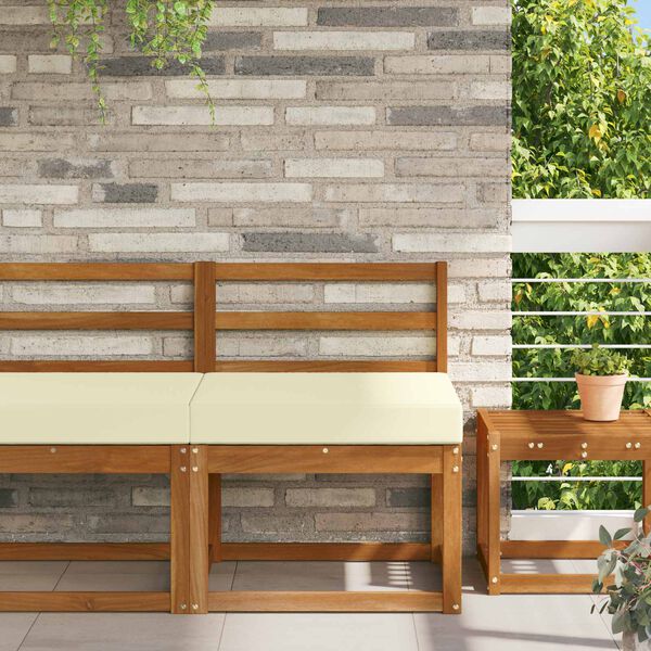 vidaXL Poduszka do sofy na zewnątrz Kremowy 60 x 60 x 8 cm Poliester