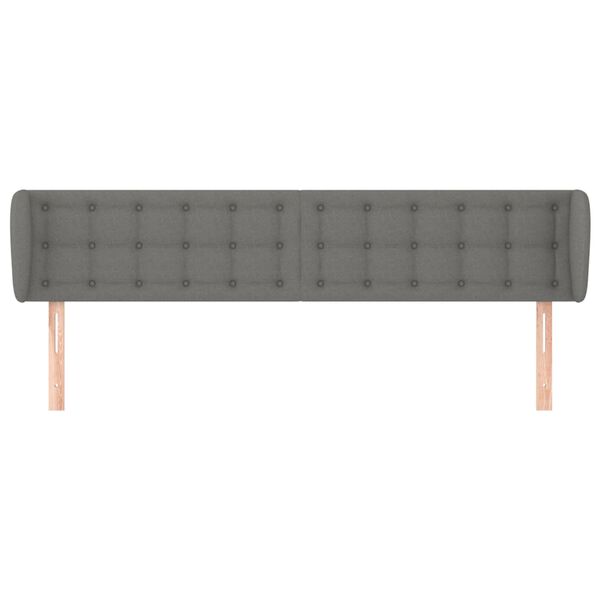 vidaXL Zagł&oacute;wek uszak, ciemnoszary, 163x16x78/88 cm, tkanina