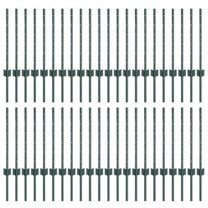 vidaXL Słupek ogrodzeniowy. 44 pcs Zielony 100 cm Stal