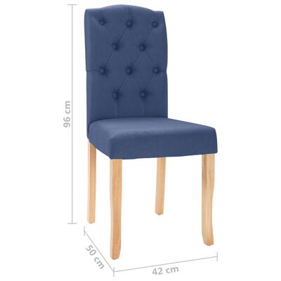 vidaXL Krzesła stołowe, 4 szt., niebieskie, tapicerowane tkaniną