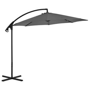 vidaXL Parasol wiszący ze stalowym słupkiem, 300 cm, antracytowy