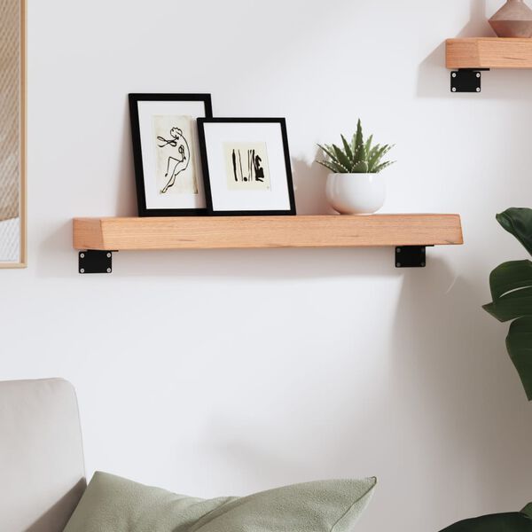 vidaXL P&oacute;łka, jasnobrązowa, 60x10x6 cm, lakierowane lite drewno dębowe