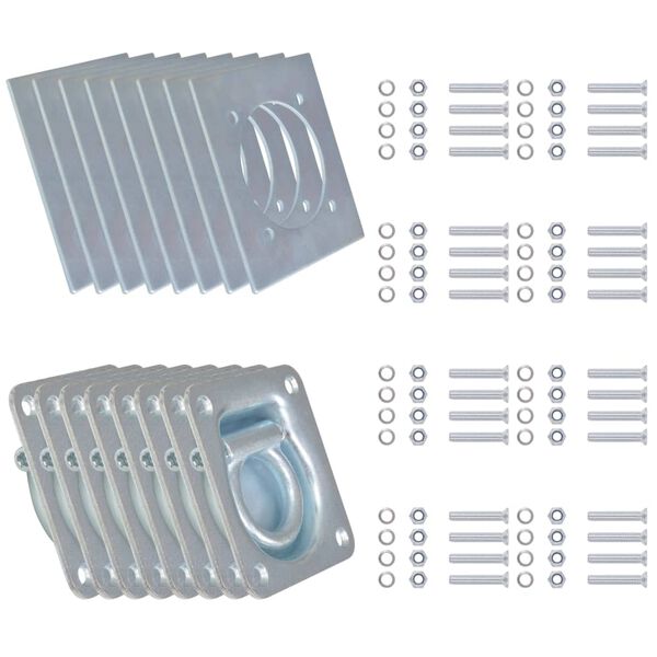 vidaXL Pierścienie mocujące, 8 szt., stal ocynkowana, 2000 kg