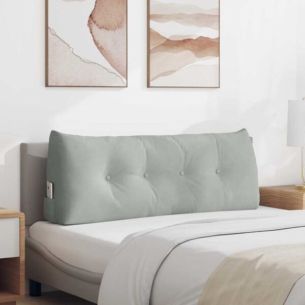 vidaXL Poduszka na plecy Jasnoszary 120 x 24 x 50 cm Aksamit