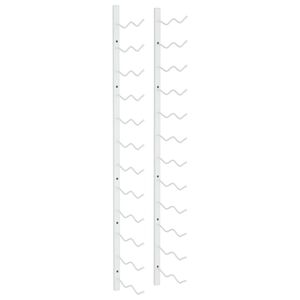 vidaXL Ścienny uchwyt na 24 butelki wina, biały, żelazny