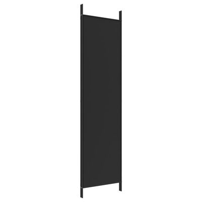 vidaXL Parawan 3-panelowy, czarny, 150x200 cm, tkanina