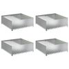 vidaXL Krawężnik do trawnika 4 pcs 100 x 100 x 35 cm Stal srebrny