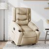 vidaXL Podnoszony fotel masujący, elektryczny, rozkładany, kremowy