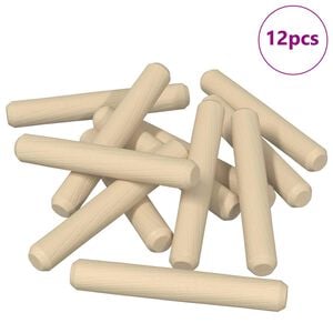 vidaXL Drewniane kołki 12 pcs Brązowy &Oslash;8 x 50 mm Lite drewno