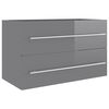 vidaXL 2-cz. zestaw mebli łazienkowych, wysoki połysk, szary, płyta