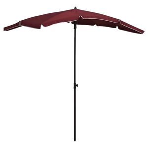 vidaXL Parasol ogrodowy na słupku, 200x130 cm, bordowy