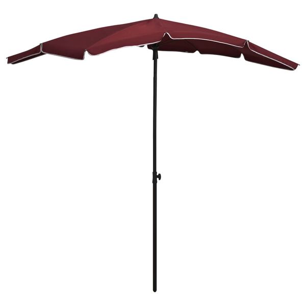 vidaXL Parasol ogrodowy na słupku, 200x130 cm, bordowy