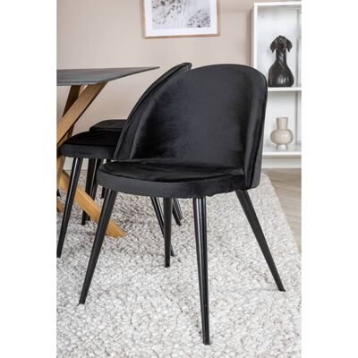 Venture Home Krzesła stołowe Velvet, 2 szt., aksamitne, czarne