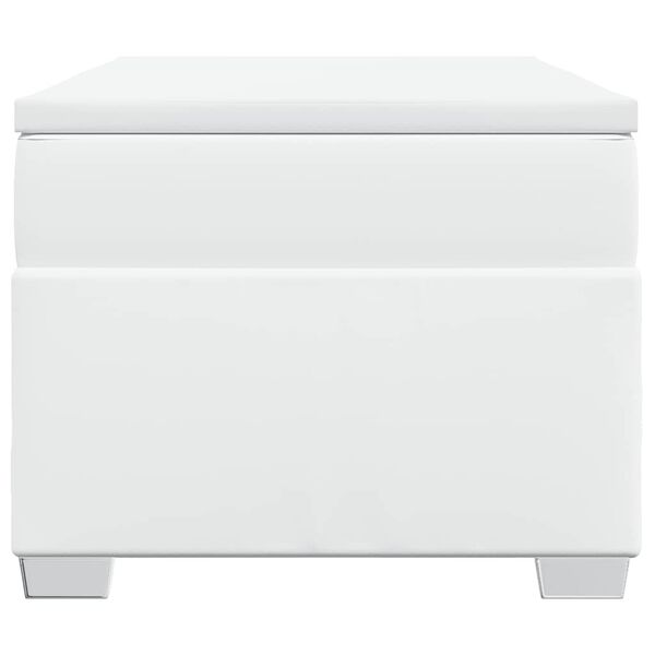 vidaXL Łóżko kontynentalne z materacem, białe, ekoskóra 90x190 cm