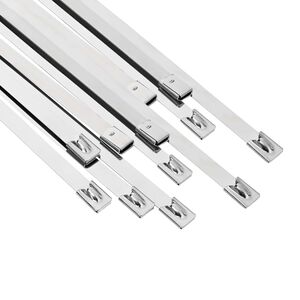 vidaXL Związywacz kablowy 12 szt. 7,9 x 350 mm srebrny