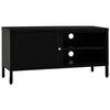 vidaXL Szafka pod telewizor, czarna, 90x30x44 cm, stal i szkło