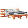 vidaXL Ramka ł&oacute;żka Brązowy 135 x 190 cm Lite drewno sosnowe