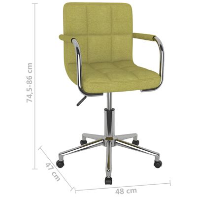 vidaXL Obrotowe krzesło biurowe, zielone, tapicerowane tkaniną