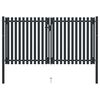 vidaXL Brama ogrodzeniowa Double Door Fence Fur Steel 300x175 cm Antracyt