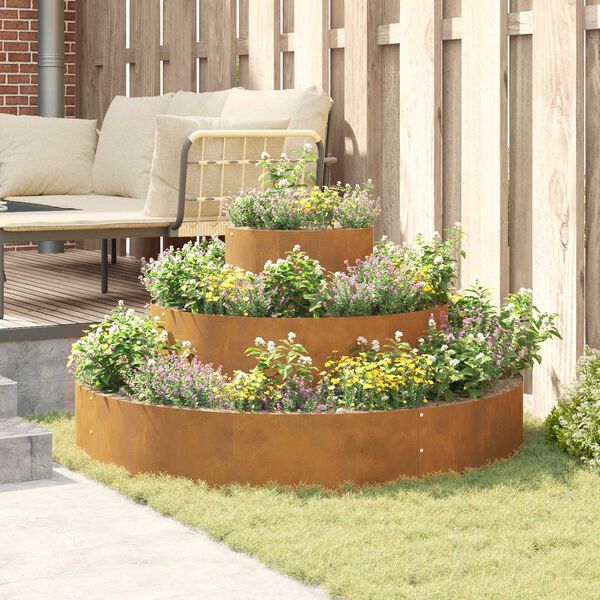 vidaXL Doniczka ogrodowa Brązowy 120 x 120 x 20 cm Stal pogodowa