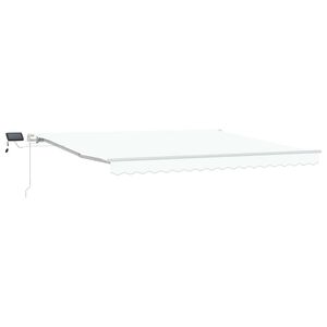 vidaXL Markiza wysuwana Biały 400 &times; 300 cm Tkanina i aluminium