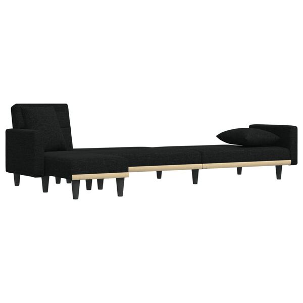 vidaXL Sofa rozkładana L, czarna, 275x140x70 cm, tkanina