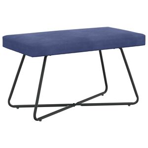 vidaXL ławka Niebieski policyjny 80 x 40 x 45 cm Welur