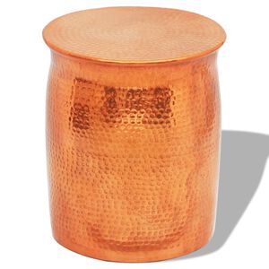 vidaXL Stolik kawowy/stołek z młotkowanego aluminium, kolor mosiądzu